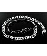 Chaîne De Cou Pour Homme En Argent Sterling 925 Design À Maillons Curb 20&quot; - €133,49 EUR