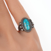 sz4.5 Early Navajo silver and high grade turquoise ring - £145.14 GBP
