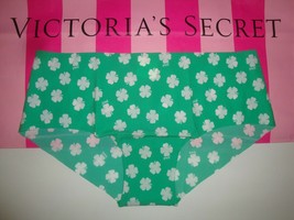 New Victoria&#39;s Secret &quot;Pink&quot; No Show Hipster Panty Electric Green Shamrock Sz S - £10.25 GBP