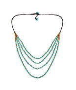 Perfection Turquoise Belle Four Layer Handmade Necklace - £14.23 GBP