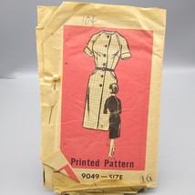 Vintage Sewing PATTERN 9049, Mail Order 1970s Misses Dress, Plus Size 16 - $7.09