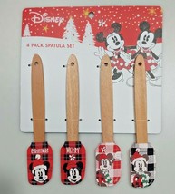 Disney Christmas Mickey &amp; Minnie Mouse 4 Pack Silicone Spatula Set NWT - £13.33 GBP