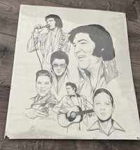 Paul Madden 1979 Many Faces Of Elvis Sketch Drawing RARE - £182.07 GBP