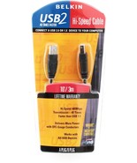 USB 2 High Speed Cable 10&#39; feet A Plug/B Plug Black PRO Series BELKIN F3... - $504.98 MXN