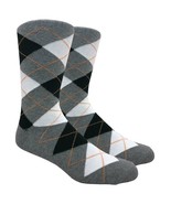 FINE FIT BLACK LIGHT GREY WHITE ARGYLE MENS DIAMOND PRINT DRESS CREW TUB... - $139.55 MXN