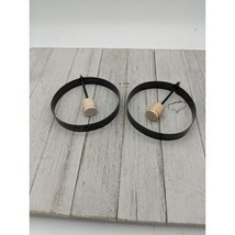 Set of 2 Metal Round Circle Fried Egg Ring Pancake Mold Wood Handle - £7.80 GBP