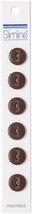 Slimline Buttons Series 1-Dark Brown 2-Hole 1/2&quot; 6/Pkg - £8.35 GBP