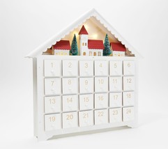 Martha Stewart 16&quot; Lit Wooden Village Advent Calendar - £53.69 GBP