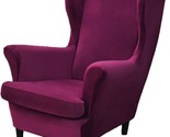 Stretch Velvet Two-Piece Wingback Chair Slipcovers That Are Soft And Hav... - $47.92