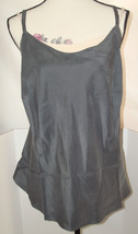 NWT New Ryllace 22 Silk Blouse Cami Dark Gray Tank Camisole Adjustable Top Plus - £129.57 GBP