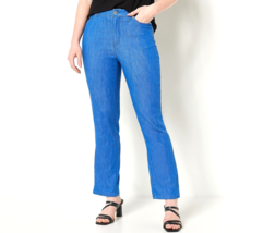 Susan Graver Colored Denim Straight-Leg Ankle Jeans- Royal Blue, REGULAR 14 - £23.73 GBP
