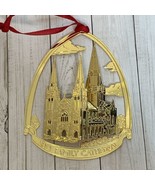 Holy Family Cathedral 3D Gold Plated Brass Ornament Holiday Christmas - £10.88 GBP