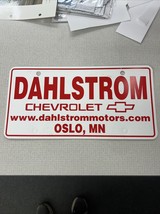 Vintage Plastic License Plate Insert Advertising Dealer DAHLSTROM CHEVRO... - $40.67 CAD