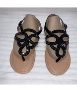 Black Sandals Girl’s 3 Gem Thong Flip Flop Open Toe Sandals Formal Dress... - £18.71 GBP
