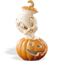 Lenox Halloween Tweety&#39;s Pumpkin Figurine Jack O Lantern Bird Looney Tunes NEW - £51.41 GBP