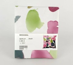 (Lot Of 2) Ikea Bronsmal Cushion Cover 20 x 20" Cotton Multicolor Pillow Cover - $20.77