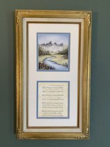 Oil Painting Framed Mountain Landscape Go Tell it on the Mountain Hymn 10&quot;x18&quot; - £58.53 GBP