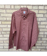 Brooks Brothers 2XL XXL Non-Iron Slim Fit Brick Red Plaid Polo Shirt EUC - £22.85 GBP
