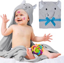 Hooded Baby Towels 33x33 with Elephant Face Pack of 20 Gray Bath Towels - £250.67 GBP