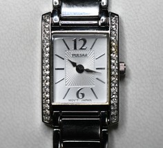 Pulsar 1N00-X265 Tank Style With Rhinestones Woman&#39;s Watch - $19.99