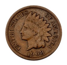 1908-S 1C Indien Cents En Très Bon VG État, Marron Couleur - £103.05 GBP