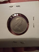 1967 New Zealand 5 Cent Coin world coins Iguana lizard Queen Elizabeth Vtg - $29.39