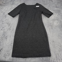 Voir And Maybe Dress Women Small Gray  Casual Half Sleeve Knee Length Polka Dot - £20.68 GBP