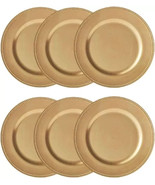 Charger Plates Gold Metallic 13 Inch Scalloped Beaded Plastic Charger Se... - $57.60 CAD
