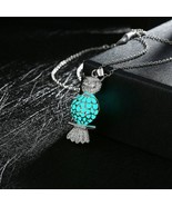 3PK Glow in the Dark 925 Silver Plated Chain Owl Pendant 18&quot; Chain Neckl... - $9.89
