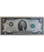 Series 1976 US$2 Circulated Banknote, Misaligned Green Seal - $102.91 MXN