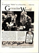 Vintage 1938 G&amp;W Five Star Blended Whiskey Full Page Original Ad e2 - $25.98