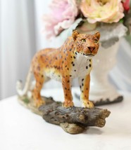 Wild Animal Kingdom Leopard Walking On Forest Trail Statue Giant Cat Fig... - £34.61 GBP