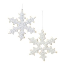 Snowflake Cookie Ornament (Set of 12) 5.5&quot;H Clay Dough - £43.97 GBP