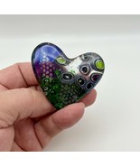Handmade Dichroic Glass Heart Object de Arté Keepsake- “You Are Loved&quot; #... - $45.00
