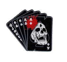 Dead Man&#39;s Hand Ace of Spade Embroidered Patch (Iron on Sew on-MD1) - £5.58 GBP