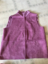 J.Jill Women Sweater Vest Faux Suede Knit Full Zip Front Sleeveless Pink... - $32.40