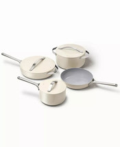 CARAWAY Non-Stick healthy cooking Ceramic 12 Pc Non-Toxic  Cookware Set in Cream - £239.79 GBP