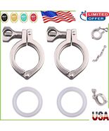 Rust-Resistant 1.5 Inch Tri-Clamp Set with Dual Silicone Gaskets for Bre... - $385.67 MXN