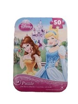 Disney Princess 50 Piece Large Puzzle 5 by 7 In Bell Ariel Cinderella NIB Tin - £3.80 GBP