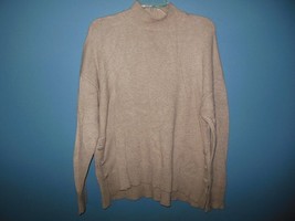 Ladies Joan Vass Beige Mock Turtleneck Sweater XLarge - £12.17 GBP