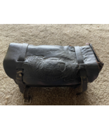 Vintage Hand Tooled Leather Saddle or Motorcycle Bag in Black - $196.82 CAD