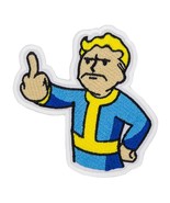 Angry Fallout Vault Boy with Middle Finger embroidered patch Iron On. - £5.74 GBP