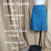 Jones Sport Blue Denim Pockets Skirt Size 10 - £12.78 GBP