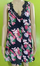 Umgee Women&#39;s Spring Sleeveless Floral Laced Neckline Tunic Dress Sz S Trapeze - £22.94 GBP