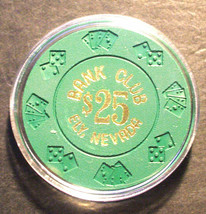 (1) $25. Bank Club Casino Chip - 1962 - Ely, Nevada - Dark Green - £29.60 GBP