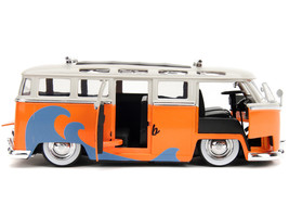 1962 Volkswagen Bus Santa Monica Surf Club Orange White w Graphics w Roof Rack S - £28.97 GBP