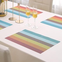 HOKIPO PVC Washable Table Mats for Dining Table -45X30 cm,Set of 4,(AR611) - £20.57 GBP+