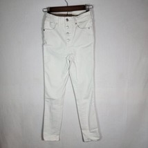 Madewell Jeans Womens Size 25 White Skinny Ankle High Rise Pants Gently Used - £17.71 GBP