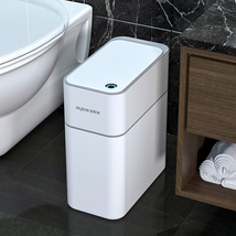 MOPALL Small Bathroom Trash Cans with Lids,Motion Sensor Bathroom Trash Can,Narr - £47.01 GBP