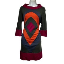 Diane Von Furstenberg Ungaro Diamond colorblock Wool Jersey Knit Dress Size 4 - £31.31 GBP